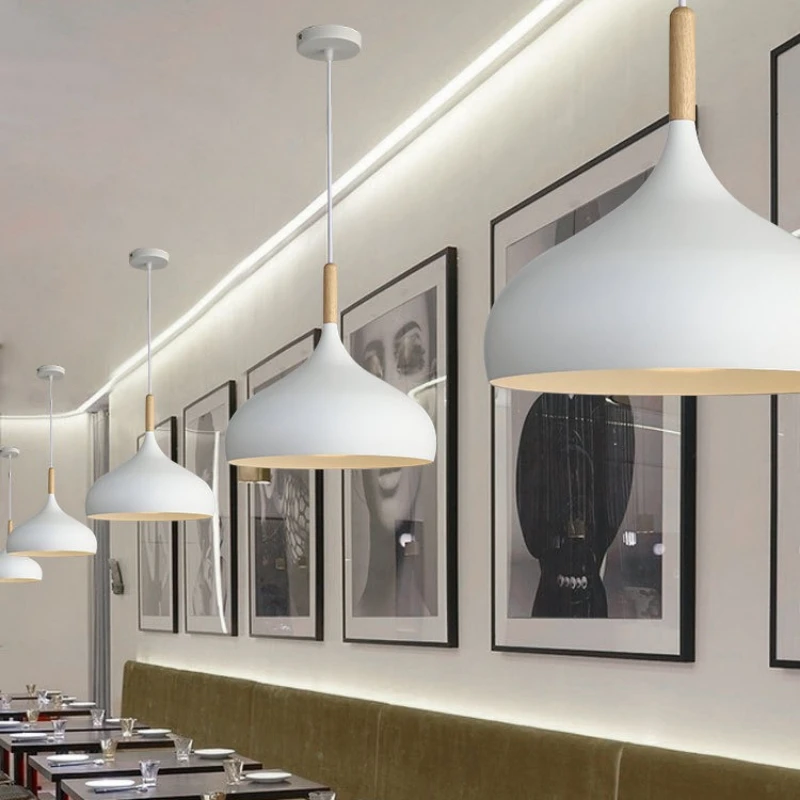 新しい北欧スタイルのペンダントライト寝室リビングルーム-led-シングルヘッドライトアート装飾アルミ子供部屋の照明器具