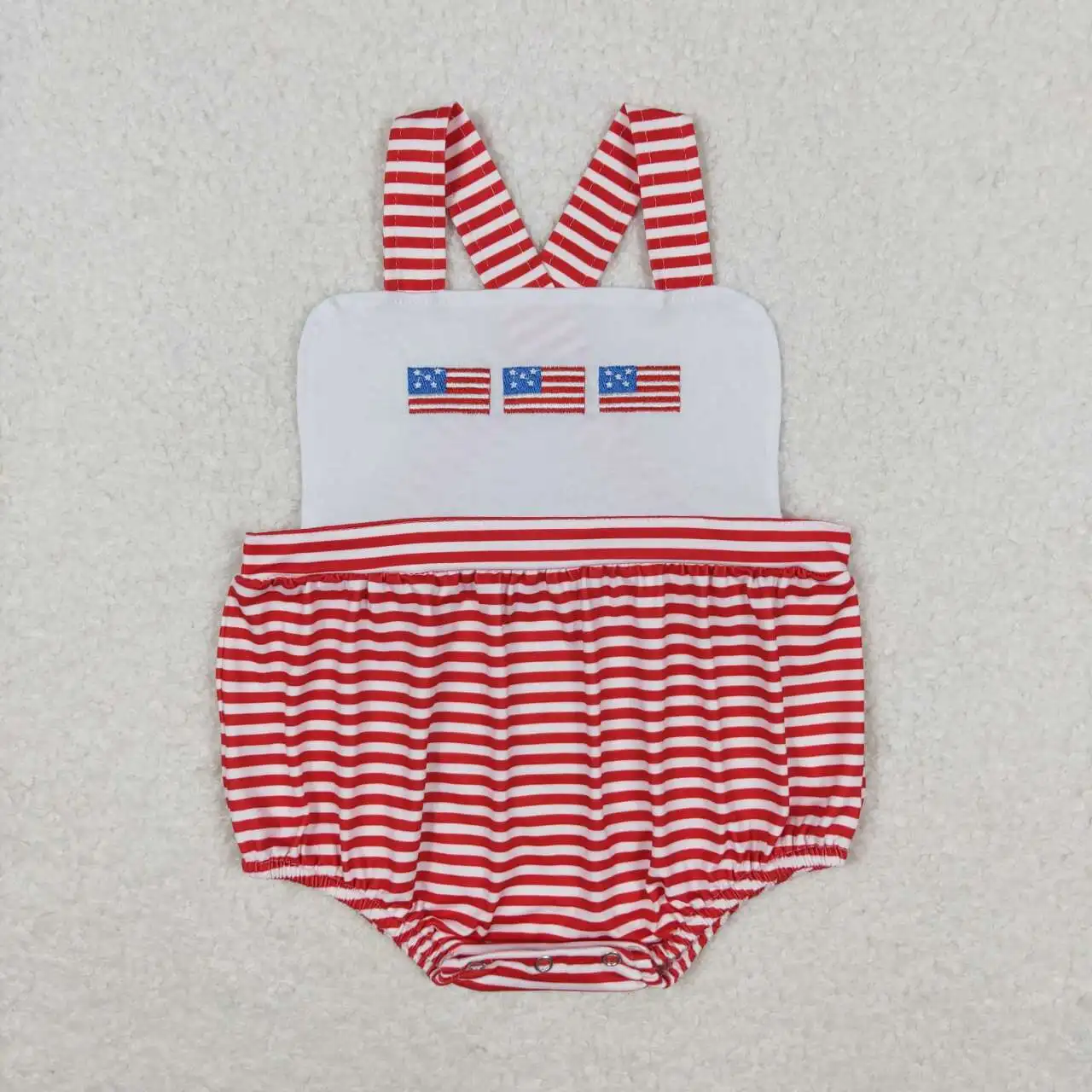 SR1212 Good Quality  Baby Boy Clothes  Sleeveless Top Embroidery Flag Print With  Jumpsuit  Children Clothes