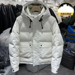 New Men Down Jacket Winter Coat Short Loose Leisure Parkas Thicken Warm Fashion Outwear Hooded Handsome Overcoat