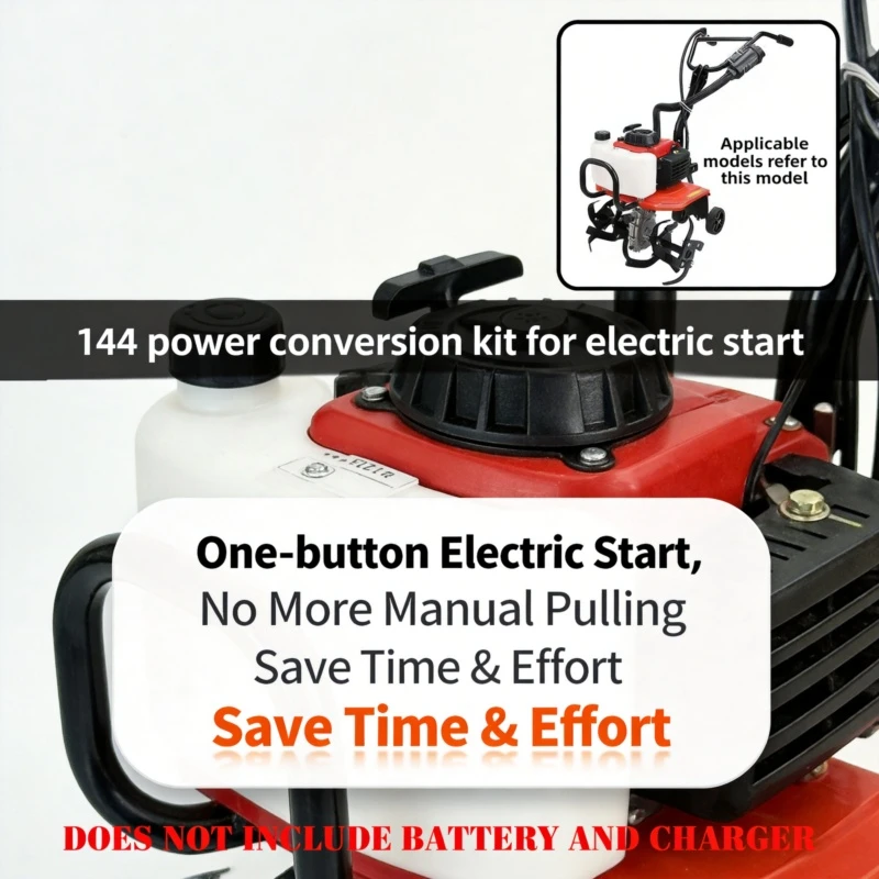 144F Engine Electric Start Pull Start Recoil Starter Assembly for Outboard Motor Earth Auger Brush Cutter Tiller