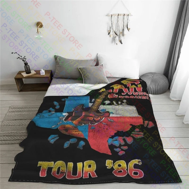 Stevie Ray Vaughan Tour 86 Double Trouble Rock Music Srv0023 Blanket Thicken New Style Sofa Dedicated