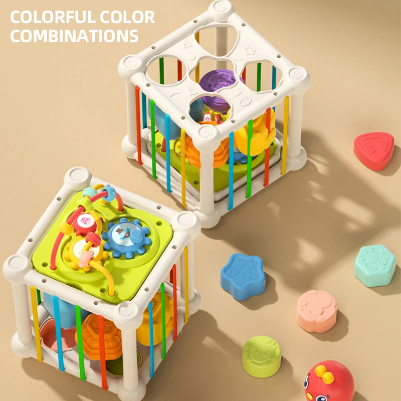 Baby Montessori Form Sortierung Cube Spielzeug Weiche Sensorische Blöcke Frühen Lernen Pädagogisches Spielzeug Infant Kognitive Grip Training Spielzeug