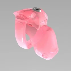 HT-V5 Chastity Cage Device Push To Lock with Penis Ring Cock Cage Anti Cheating Penis Lock Male Erotic Products Pink/Black/Clear