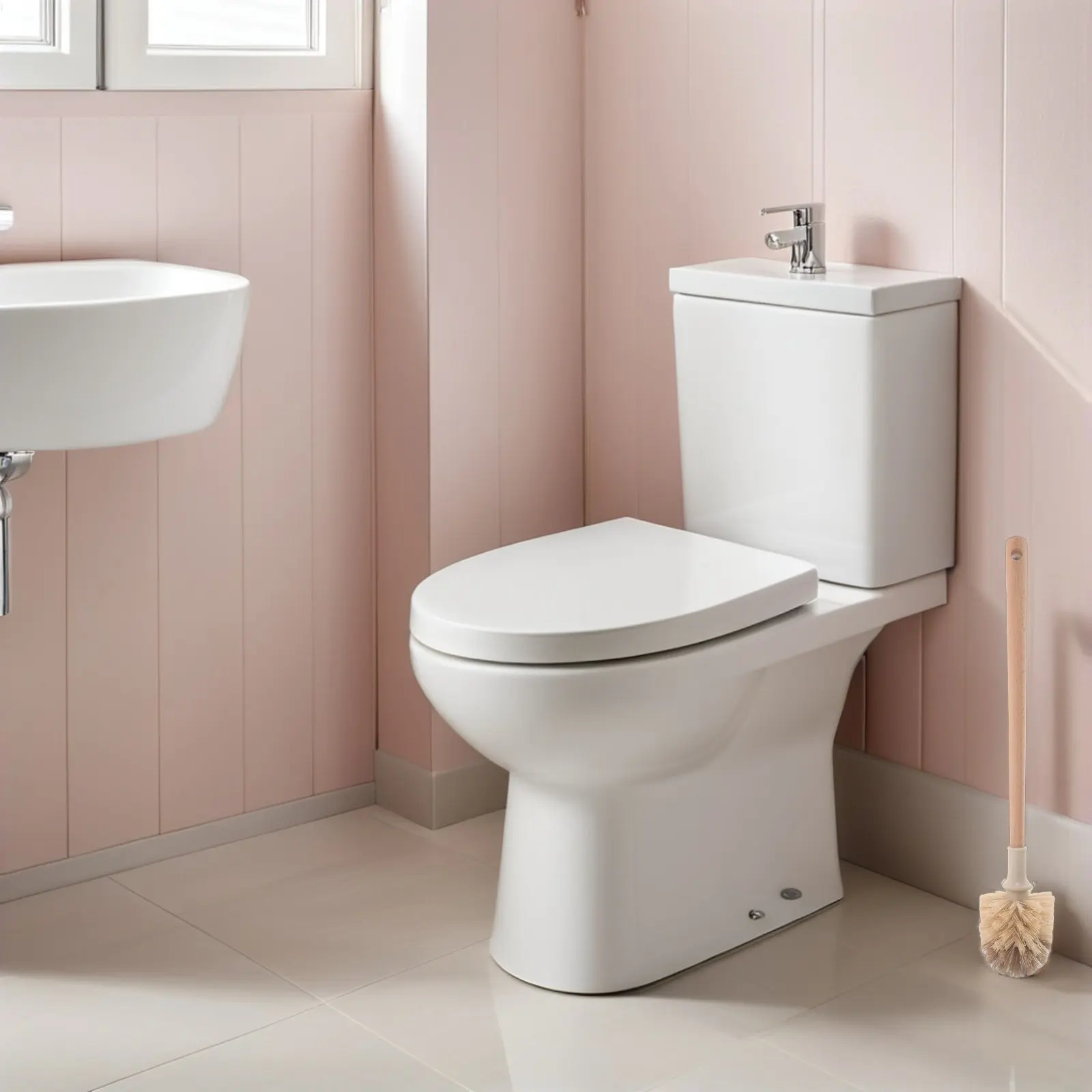 

Набор из 2 щеток для унитаза с длинной деревянной ручкой, для глубокой очистки, бытовой инструмент для гигиеничной уборки туалета