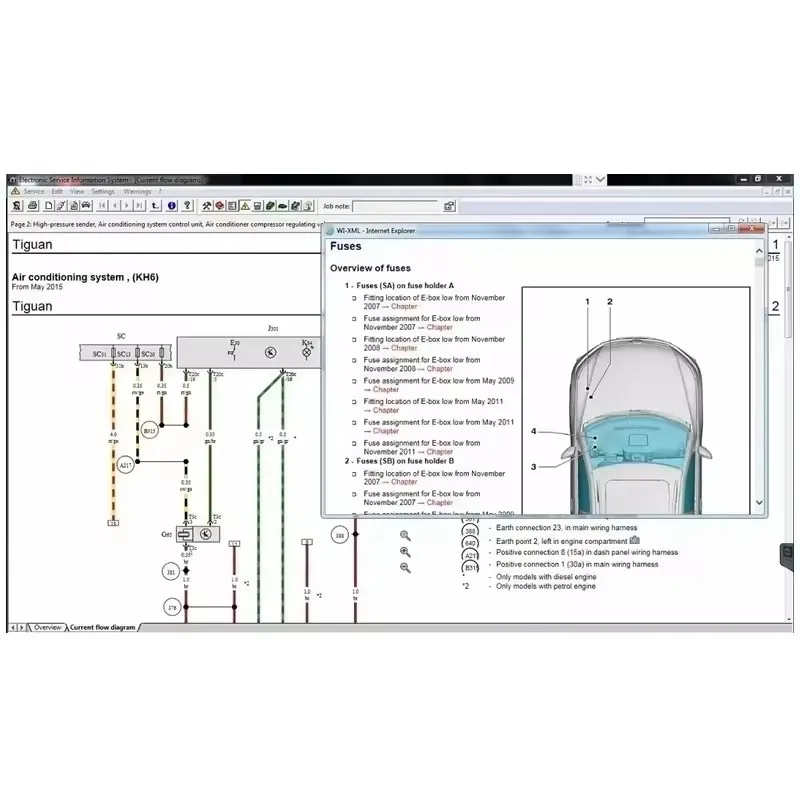 أحدث إصدار برنامج ElsaWin 6.0 لـ V-W لـ A-udi لـ Sk-oda لـ S-eat برنامج إصلاح السيارات Elsa Win 6.0 Wiring diagra