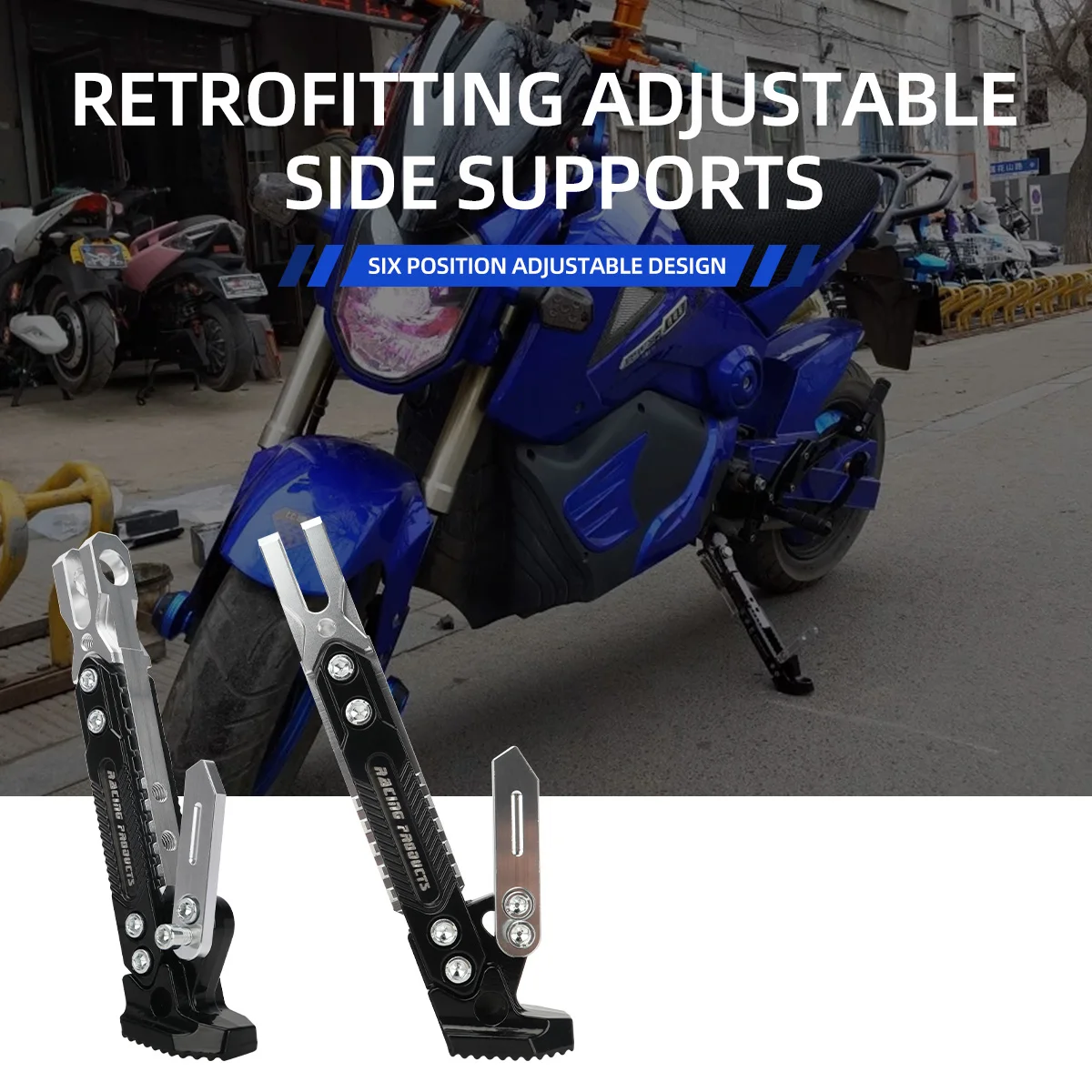 

Universal Motorcycle Kickstand Parking Kick Stand Bracket Foot Side Supportor Crutch Holder Dirt Bike Motorbike Accessories