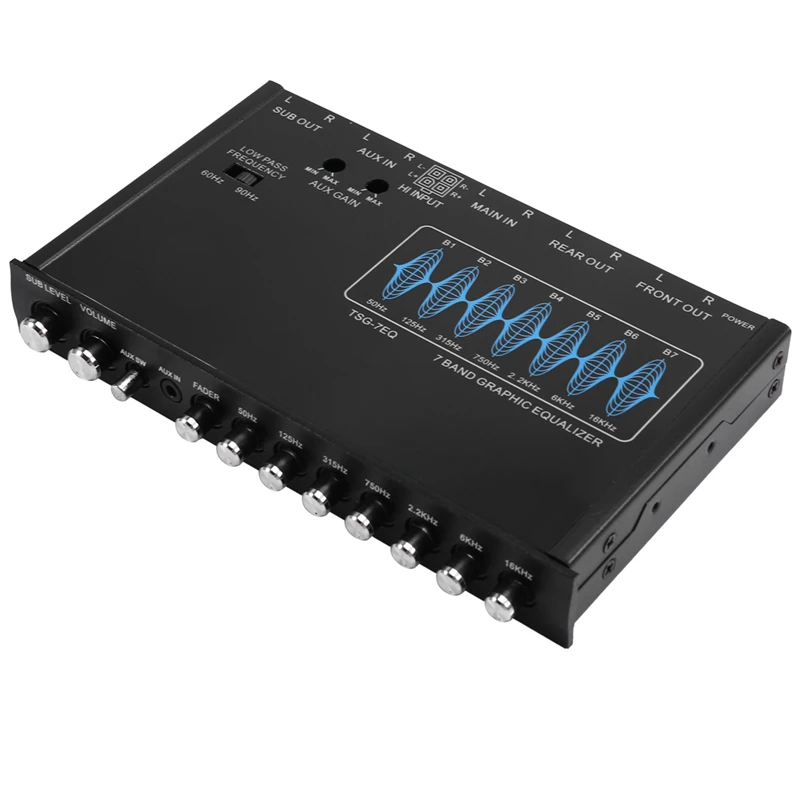 

7 Band Car Equalizer Audio EQ Tuning Crossover AmplifierJAS