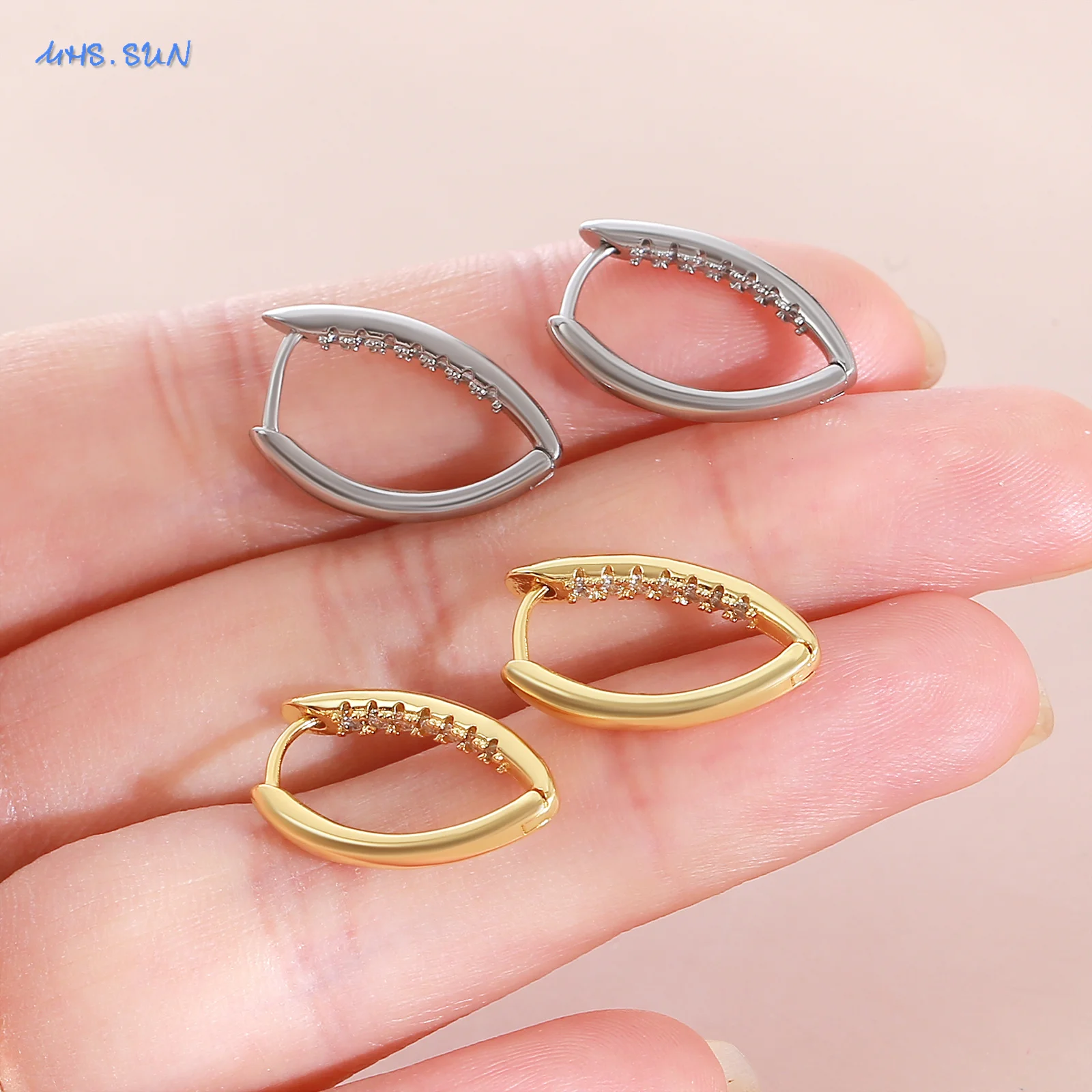 

MHS.SUN золотые/серебряные серьги-кольца с геометрическим рисунком для женщин, простые серьги неправильной формы в форме капли воды, повседневная одежда, ювелирные изделия, подарок