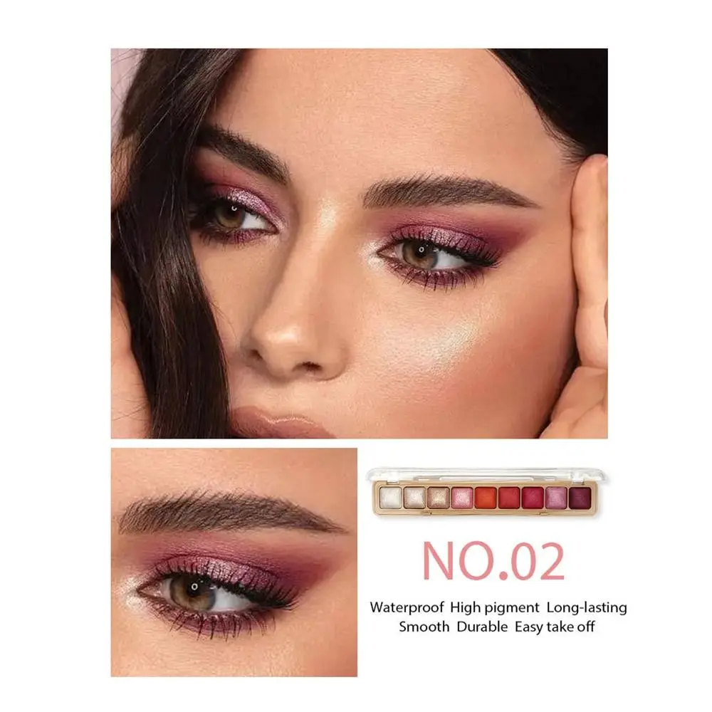 9color Eye Shadow Platee Fashion Lasting Highlights Matte Glitter Eyeshadow Girl Beginner Shiny Makeup Eyeshadow Tray Maquillaje