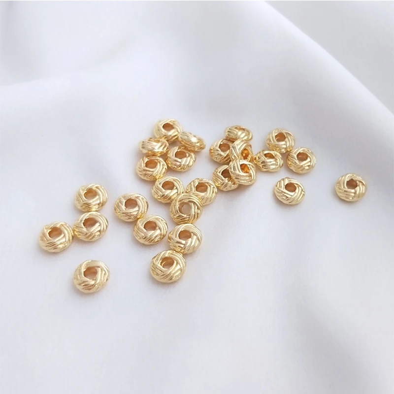 3x6mm 14K Gold Plated Pineapple Knot Bead Sapcers for DIY Bracelet Jewelry Making Supply Gold Spacer Beads