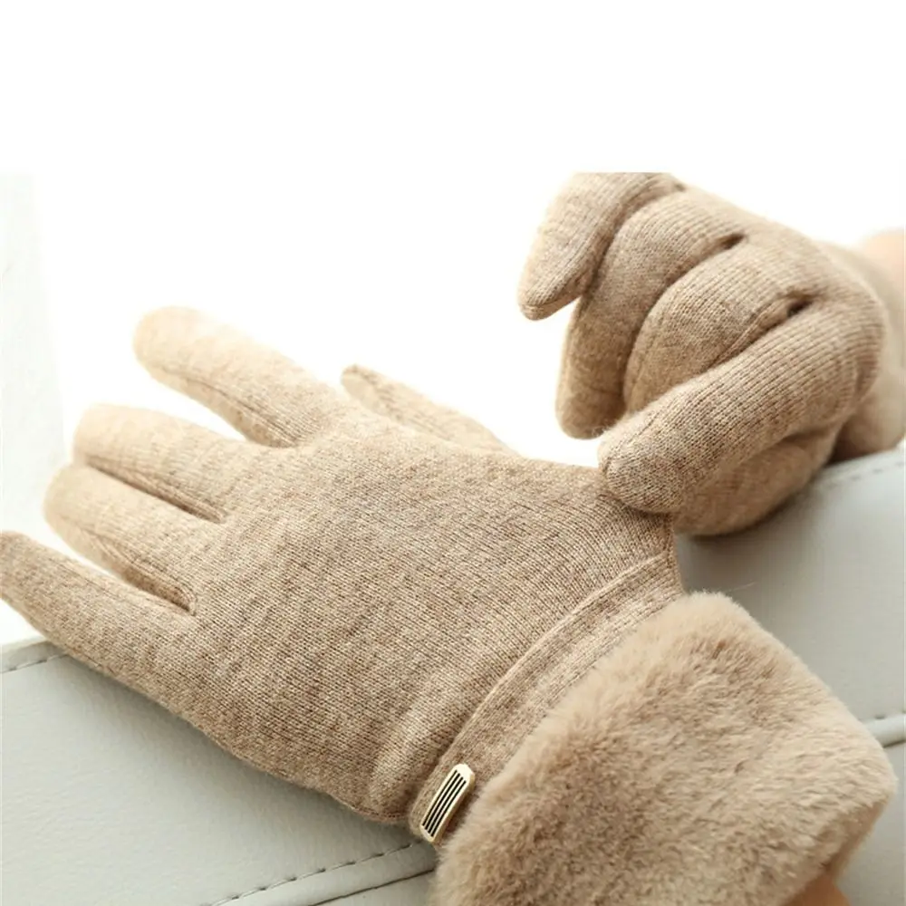 Personality Plus Velvet Warm Gloves Thicken Plush Suede Touch Screen Mittens All Finger Gloves for Autumn Winter