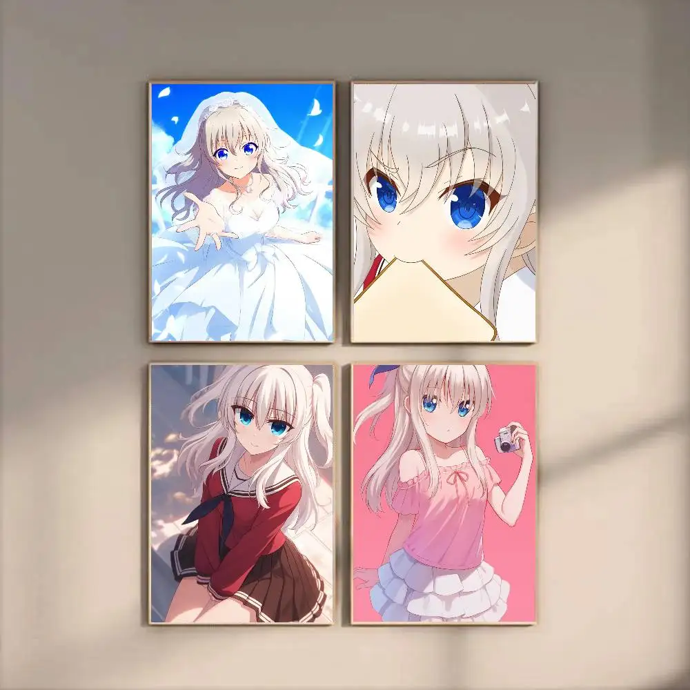 Tomori Nao Anime C-Charlotte Poster Art Sticky Wall Waterproof Home Living Room Bedroom Bar Aesthetic Decoration