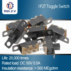 50V 0.5 A Mini Size Black SPDT Slide Switch for DIY Power Electronic Projects SS12F15 on-off Toggle Switch Handle 4mm