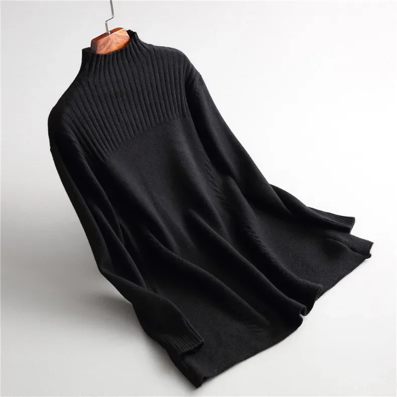 Autumn Winter Women Simple Sweaters and Long Sleeve Casual Crop Sweater Slim Solid Knitted Jumpers 8-7768 view 3