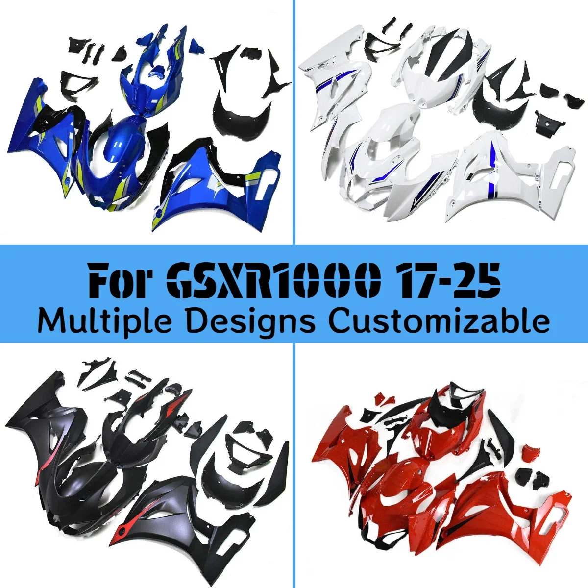 

Обтекатели из АБС-пластика GSXR 1000 2017-2025, комплект обтекателей Prime, комплект инъекционного кузова для мотоцикла GSXR1000 17-25