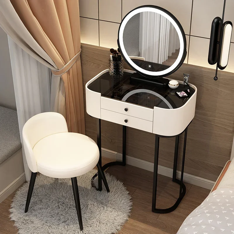 

Lighting Chair Vanity Table Makeup Led Lights Storagethings Vanity Table Nordic Organizers Modern Tocador Bedroom Furniture