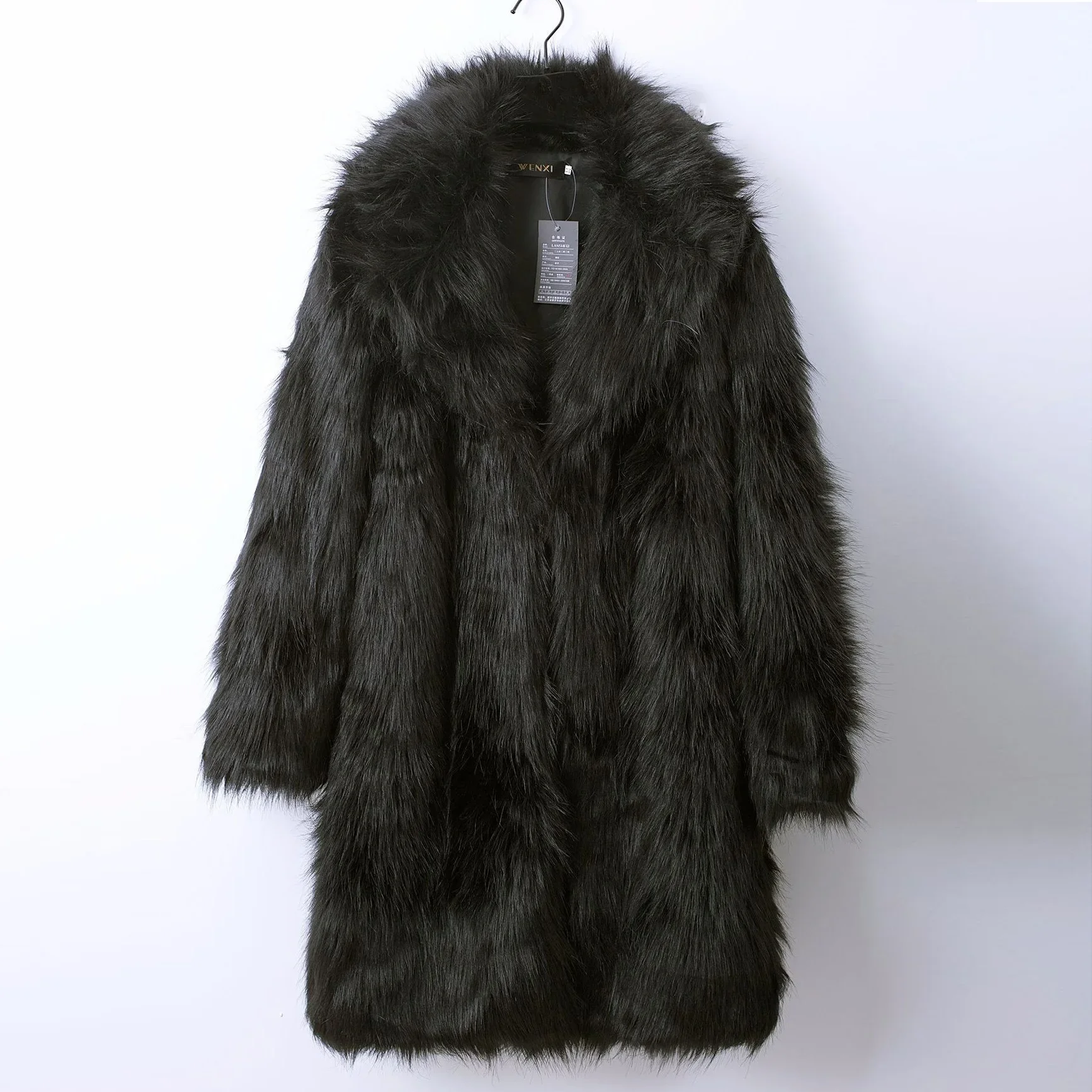 

European American New Fashion Men's Solid Color Luxury Casual Trendy Loose Turn-down Collar Long Sleeve Faux Fur Cardigans Male