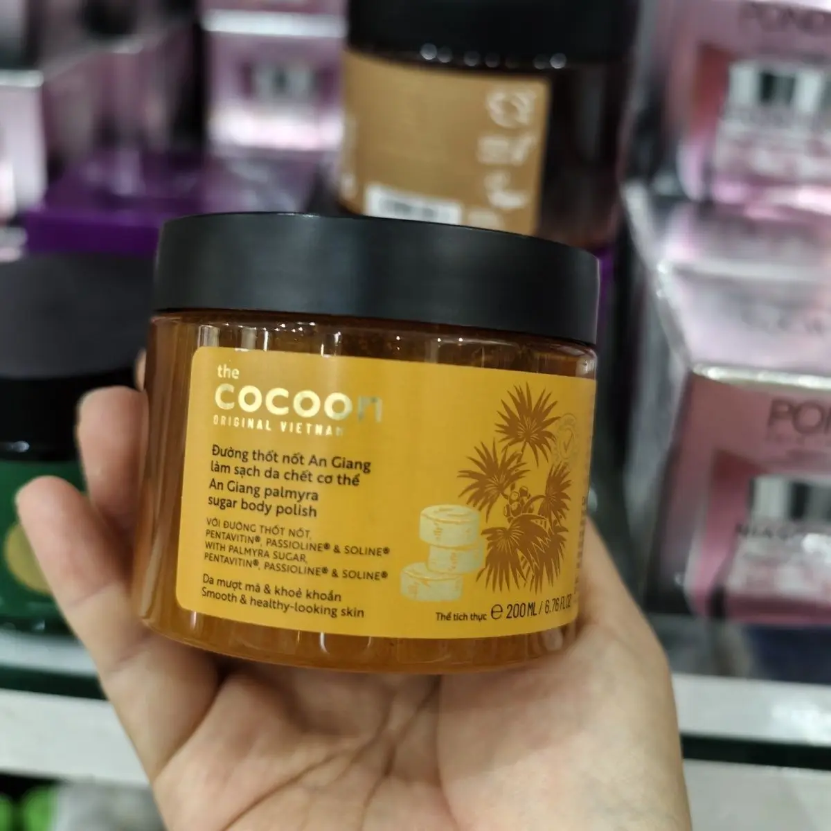 Vietnam Cocoon Palm Sugar Body Scrub Exfoliating Dead Skin Deep Clean Whitening 200ml Smooth Hydrating Care
