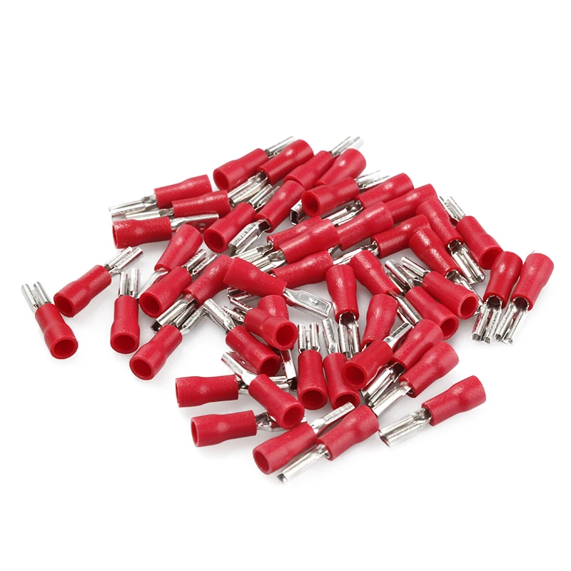 10/50/100Pcs Insulated Seal Spade Wire Connector Female Crimping Terminals 2.8mm 4.8mm 6.3mm Electrical Crimp Terminal Set