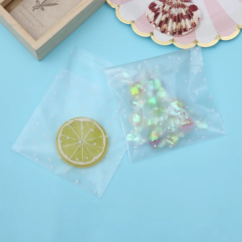 Frosted Dot Self-adhesive Bag Baking Packaging Bag with Thank You Stickers Food Grade Candy and Biscuit Packaging Bag 50Pcs/Pack