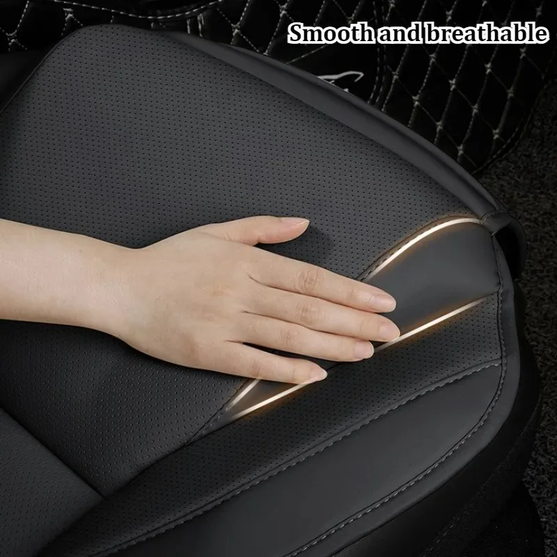 وسادة مقعد سيارة من جلد البولي يوريثان قابلة للتنفس مع دعم قطني وجيب تخزين مسند الفخذ قابل للتمديد لمعظم السيارات سهلة التركيب #6