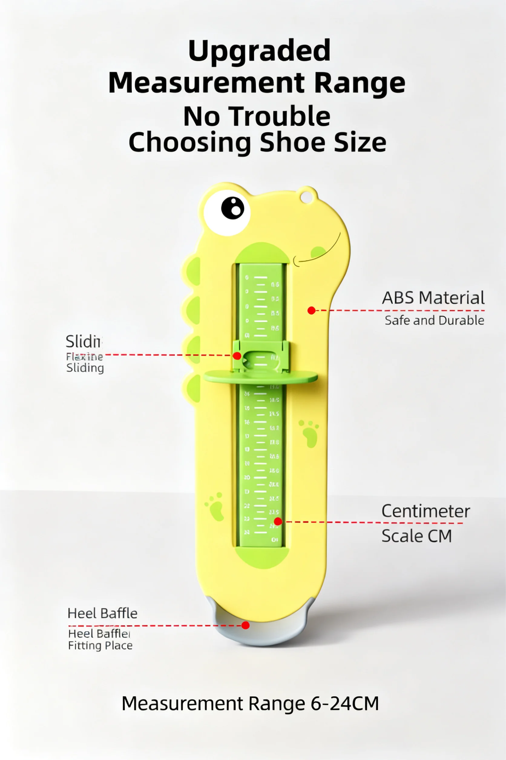 Baby Toddler Foot Measuring Ruler - Cute Animal Shaped Kids Foot Size Gauge for Accurate Shoe Size Selection