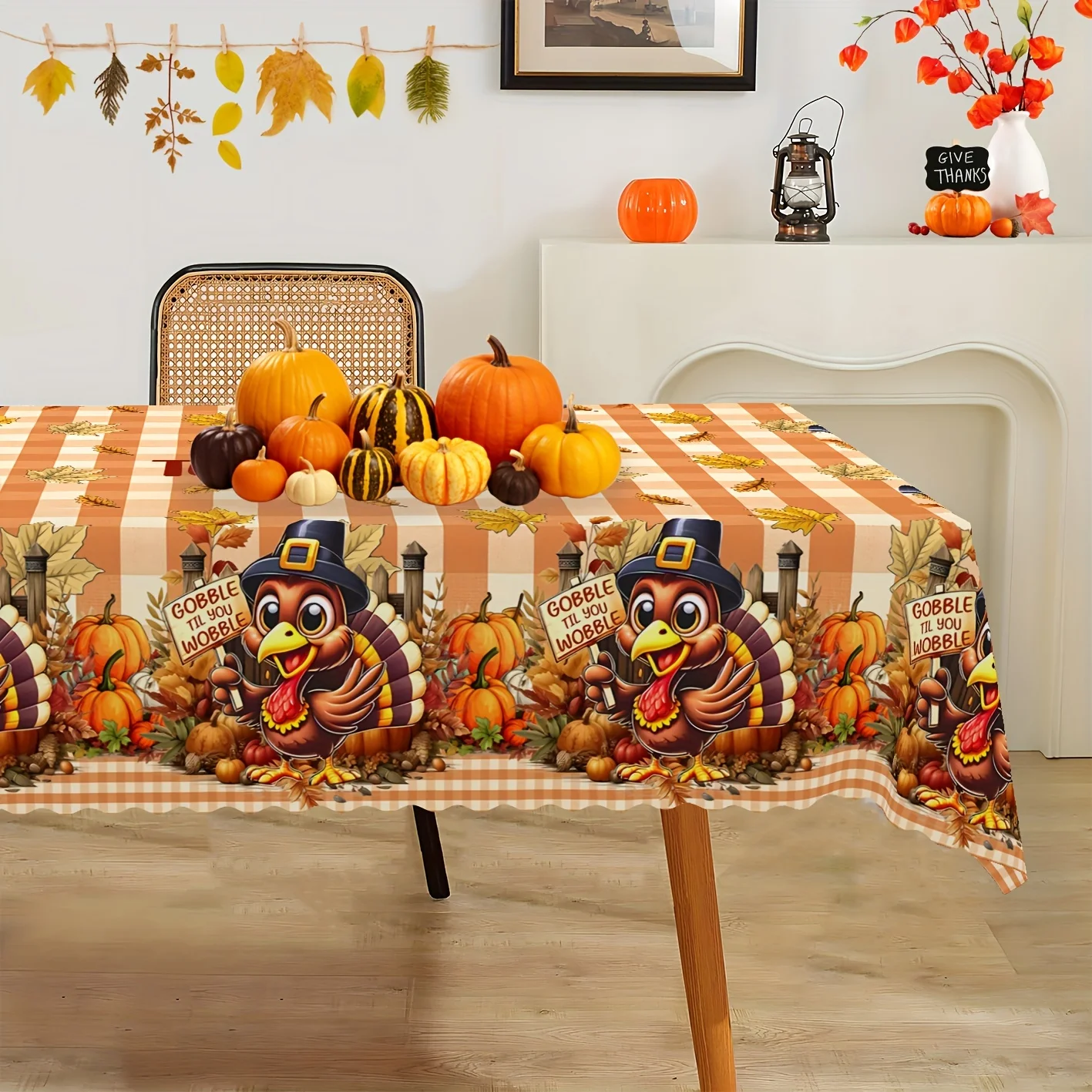 1 piece, a cute turkey tablecloth for rural farm 