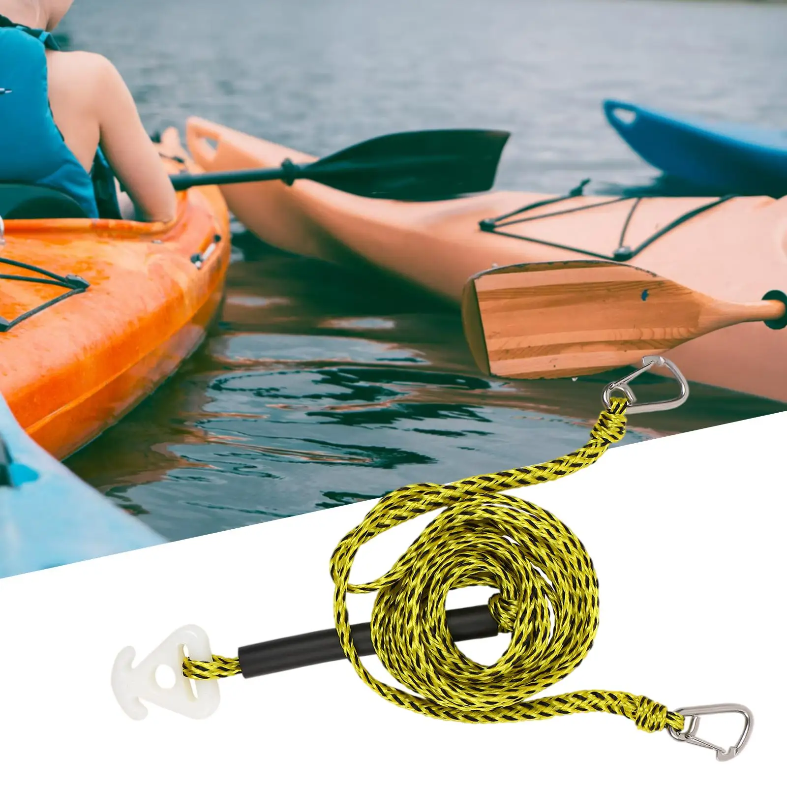 Heavy Duty Tow Harness Watersports Rope W/ Hook 17ft for Water Ski Boating