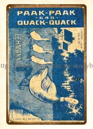 GERMAN LEHMANN WIND-UP QUACK-QUACK TOY metal tin sign indoor bedroom design