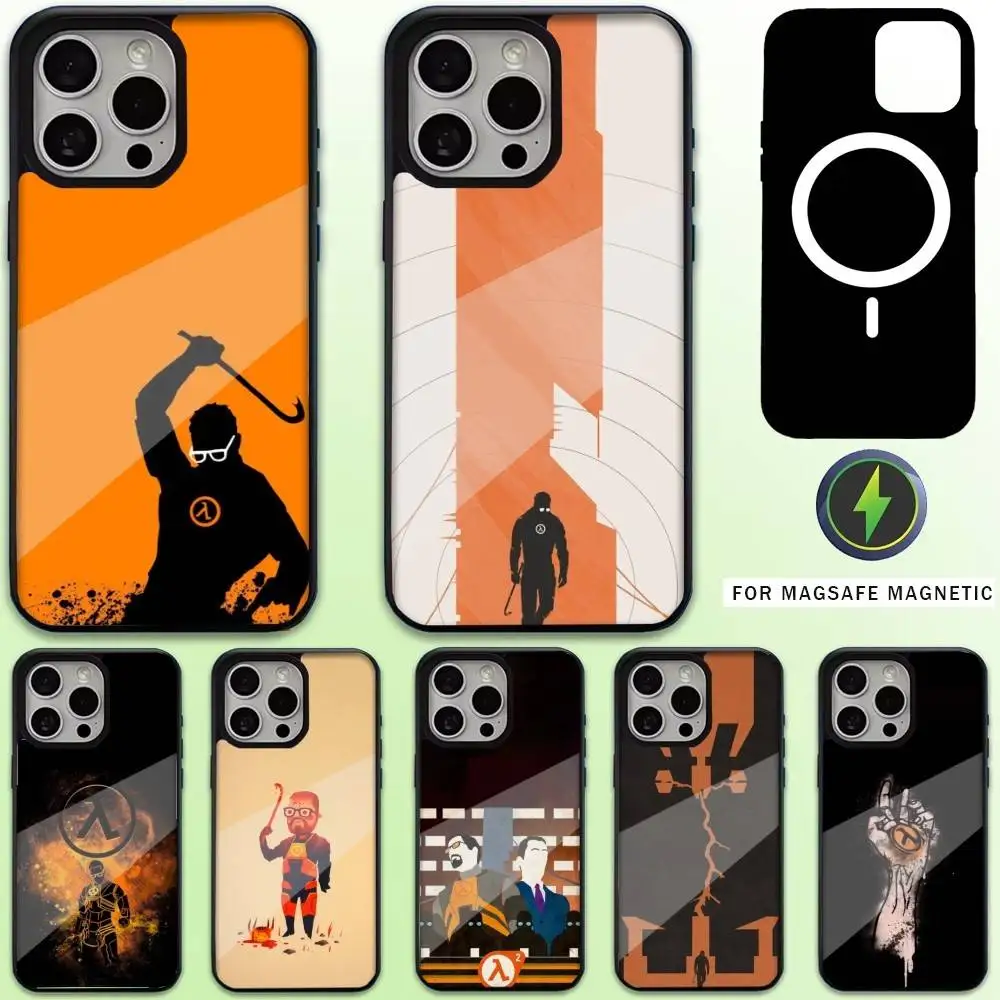 

Game H-Half L-Life Phone Case For iPhone17,16,15,14,13,12,11 Plus,Pro Max Magnetic For Magsafe Wireless Charging