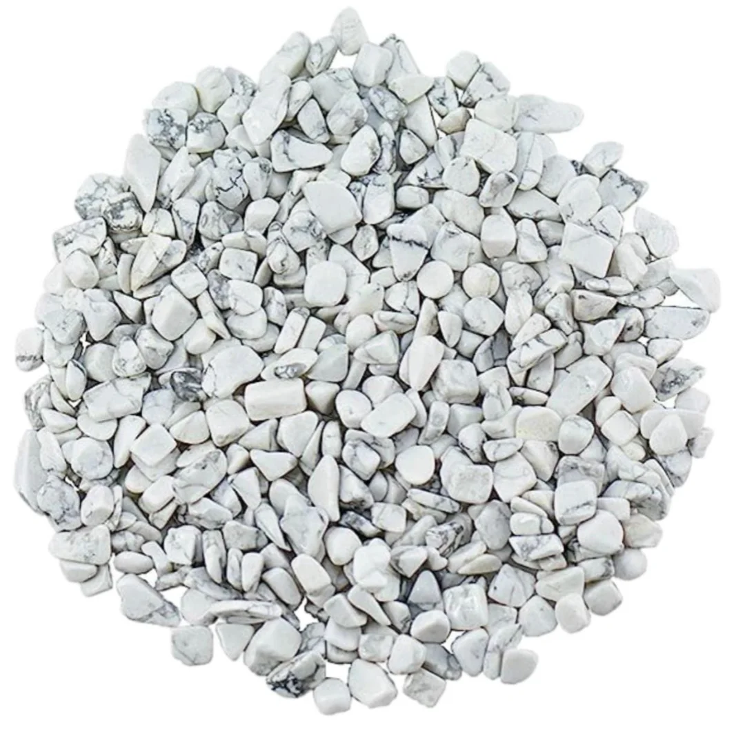 3-12 مللي متر رقائق كريستال Howlite المطحونة الطبيعية ، رقائق الأحجار الكريمة ، Howlite الأبيض الطبيعي ، رقائق الأحجار الكريمة Howlite البيضاء