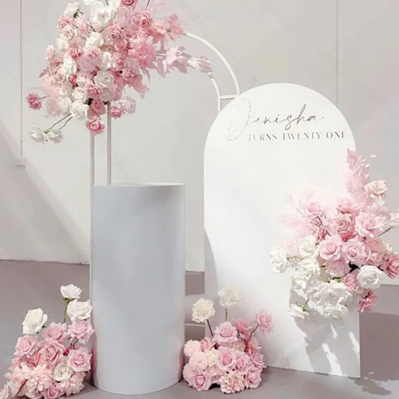 

we-Custom Acrylic Wedding Flower Arch Backdrop Floral Arch Stand Balloons Flower Arch for Wedding Events%