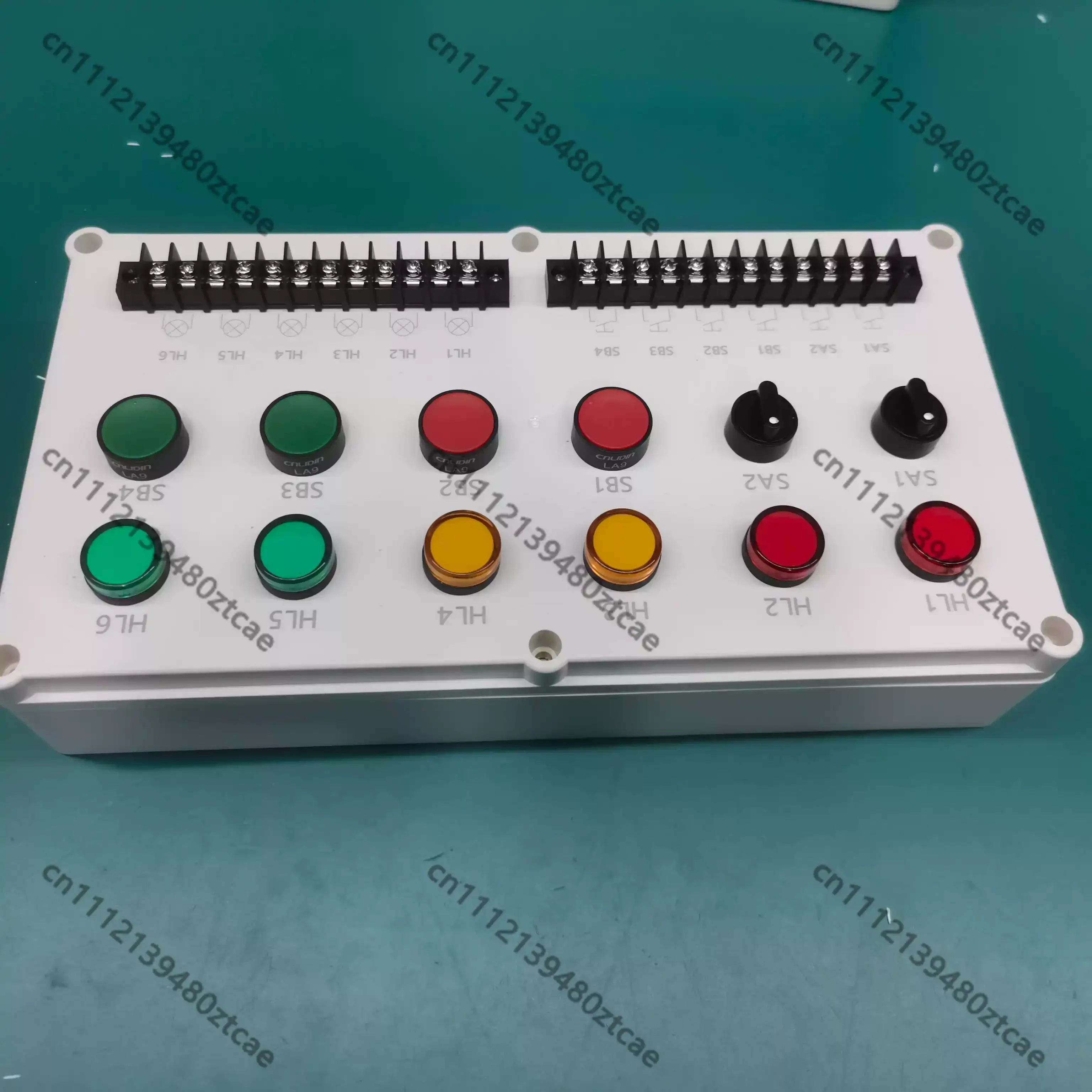 PLC Training Bench Push Button Box, Terminal Control Case for Electrician Practical Operation Teaching & Debugging
