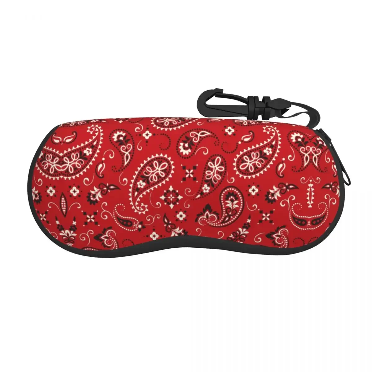 Red Bandana Shell Eyeglasses Case Women Men Cute Bandana Paisley Western Cowboy Outlaw Glasses Case Sunglasses Box Pouch