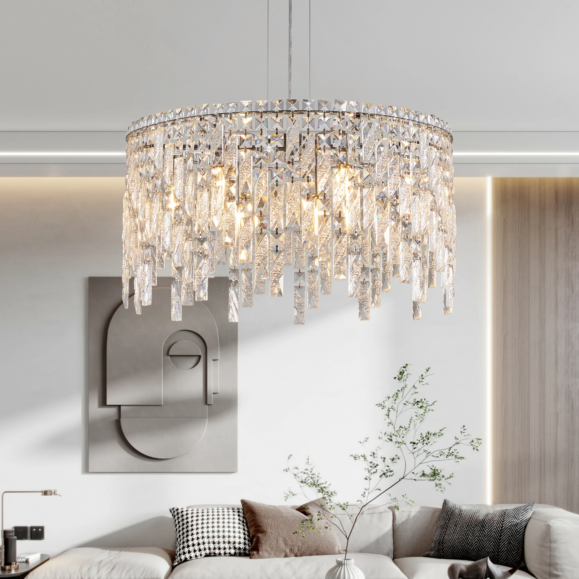 

Popular crystal chandelier, raindrop deluxe chandelier for decorating home living room bedroom dining room stairwell fixtures