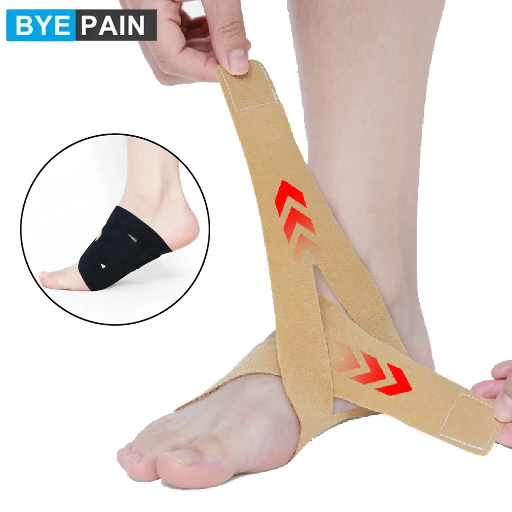 Foot Arch Support Brace - Wrap Corrector for Flat Foot, Plantar Fasciitis, Pain Relief, Fallen Arches - Compression Sleeve Strap