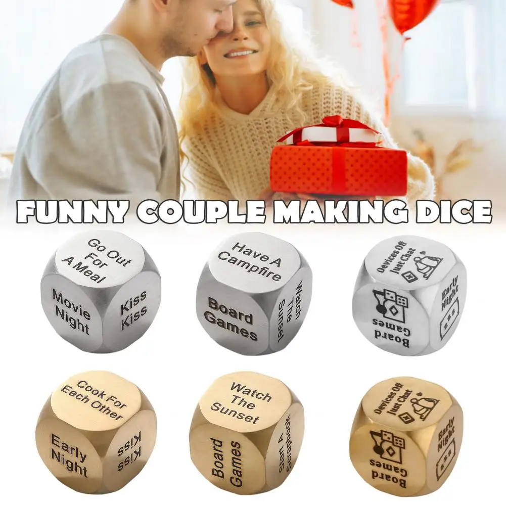 Metal Decider Dice Date Night Idea Decider Dice Portable Stainless Steel Couples Game Anniversary Gift for Boyfriend Girlfriend