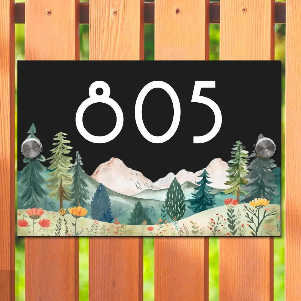 

Изготовленная на заказ акриловая доска для сада и дома, лесной дизайн — адресный маркер, современный стиль, новый домашний декор