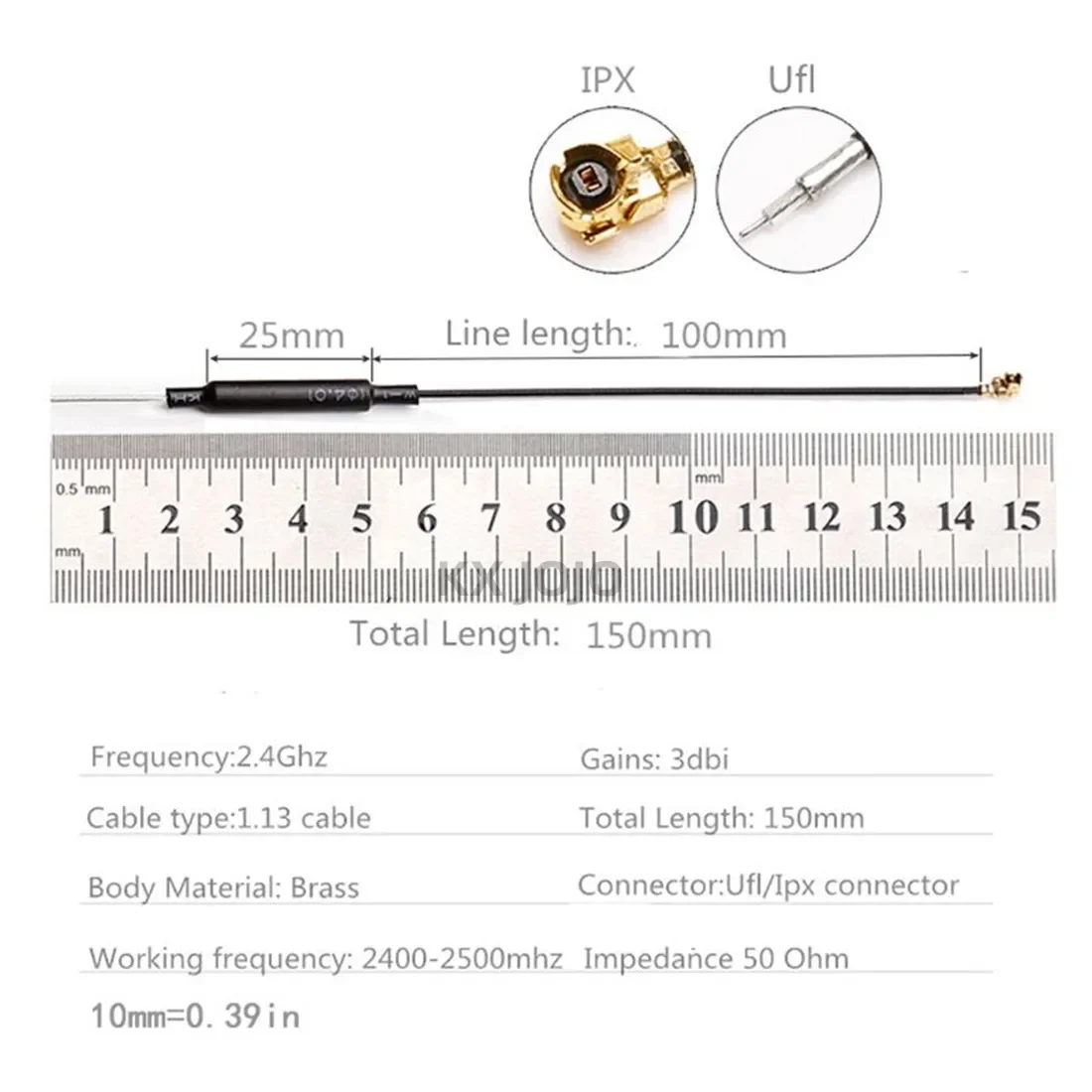 2.4G/Wifi antena Bluetooth IPEX dookólna o wysokiej mocy moduł bezprzewodowy wbudowany rura miedziana antena Bt 2 szt