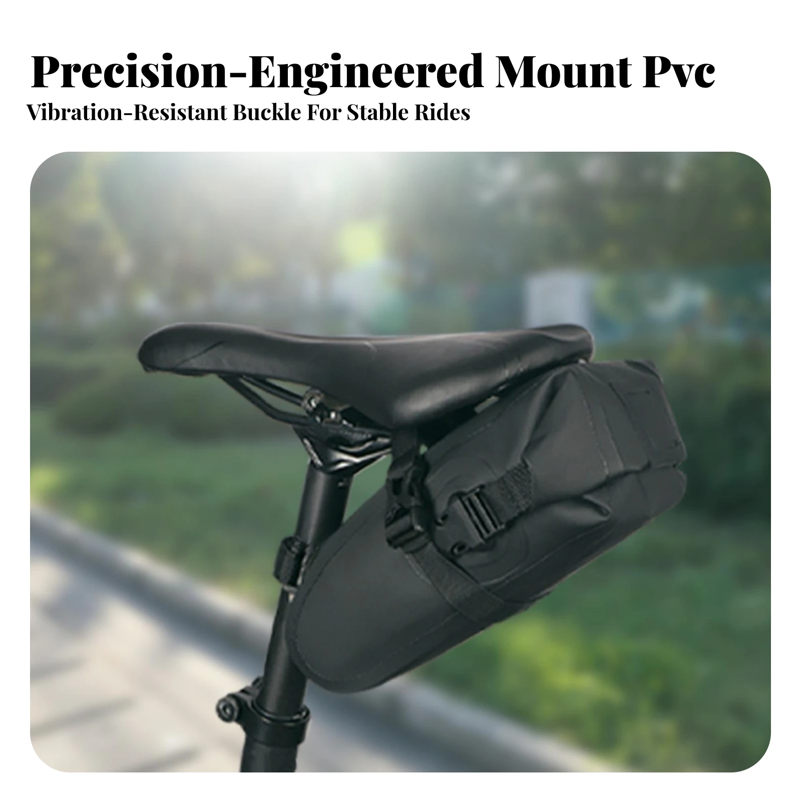 PVC Saddle Bag with Adjustable Strap Straps Compact Cycle Saddle Bag Cycling Pouch Secure Fit Sleek for Cyclists