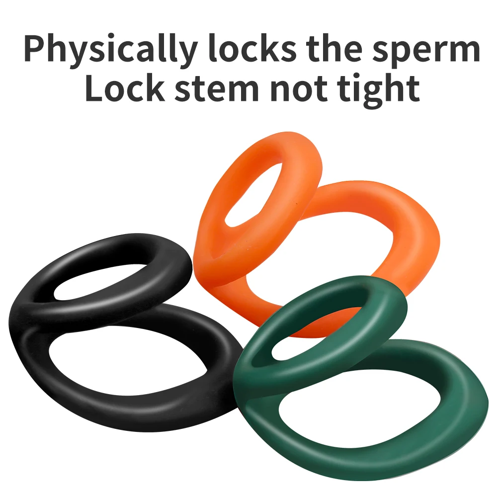 Ritardare l'eiaculazione anelli del pene maschio Dick erezione barella Extender erotico Cock Ring giocattoli del sesso per gli uomini doppio Cockring BDSM Tools