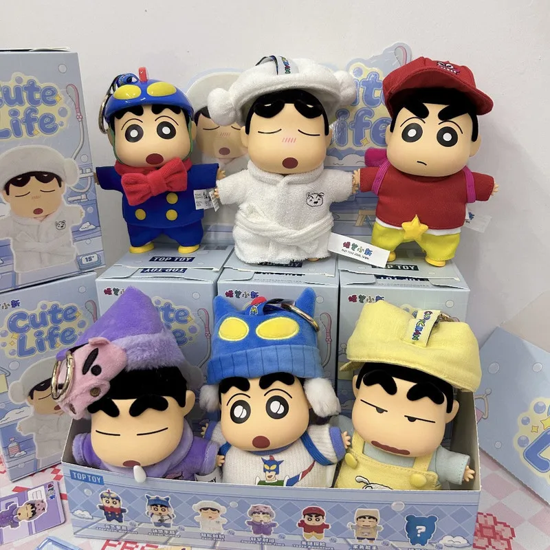 Genuine Toptpy Crayon Shin Chan Pendant Blind Box Doll Bag Hanging Ornament Cute Collectible Gift For Women Bag charm
