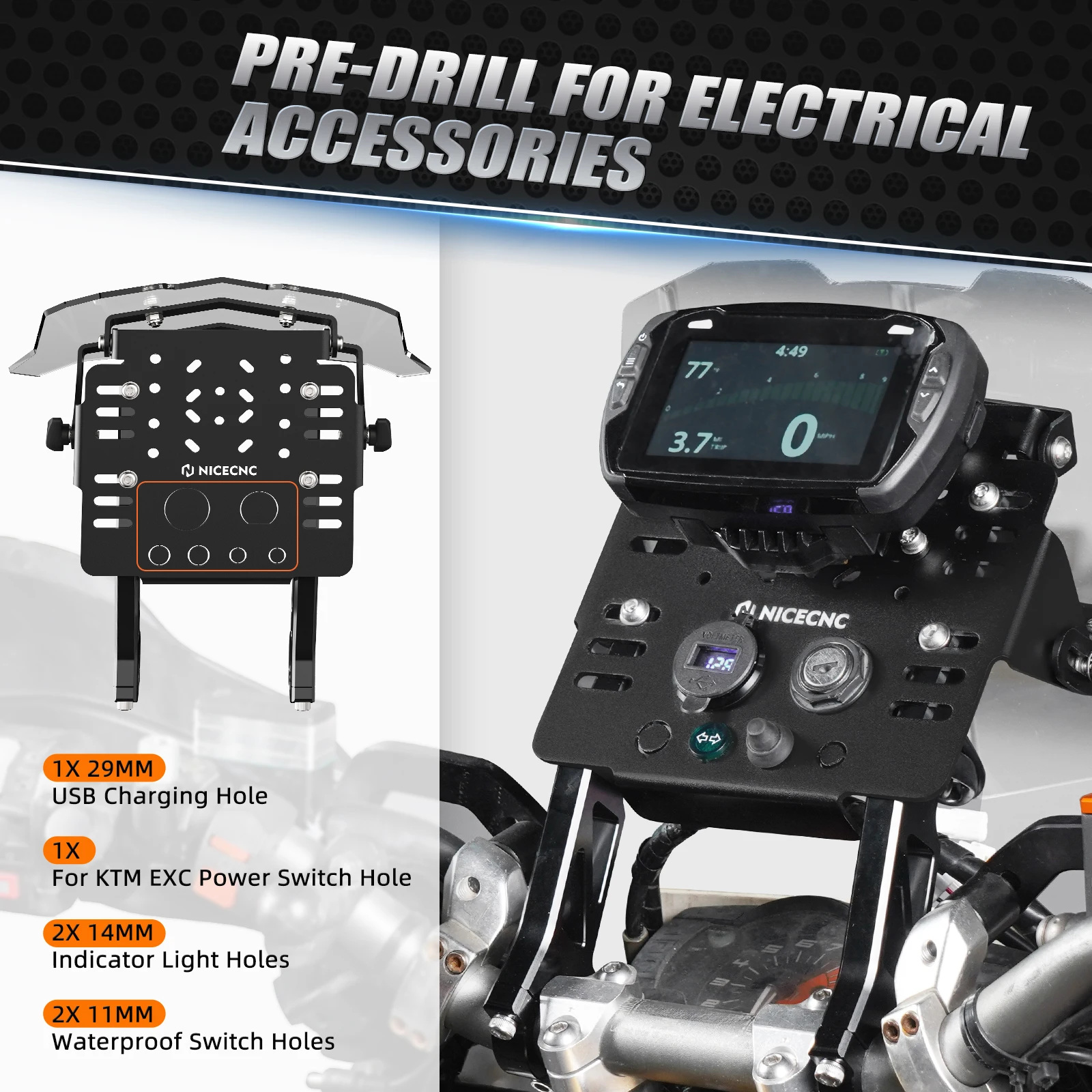 Per KTM 2004-2024 EXC 300 TPI EXC 250 SXF 250 SXF 450 EXC 450 EXCF 250 SX XC XCF XCW XCFW TPI GPS Staffa di Montaggio Mini Kit Carenatura