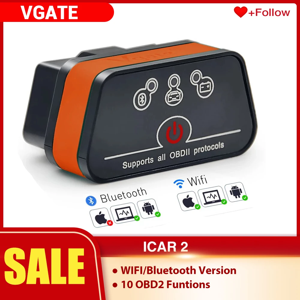 

Vgate iCar2 obd2 bluetooth scanner ELM327 V2.2 obd 2 wifi icar 2 car tools elm 327 for android/PC/IOS code reader