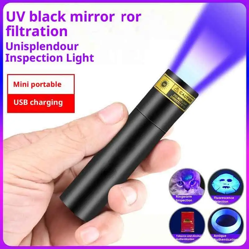 3W 365nm UV Flashlight - USB Rechargeable Pet Urine & Money Detector for Fungal/Scorpion/Ink Inspection