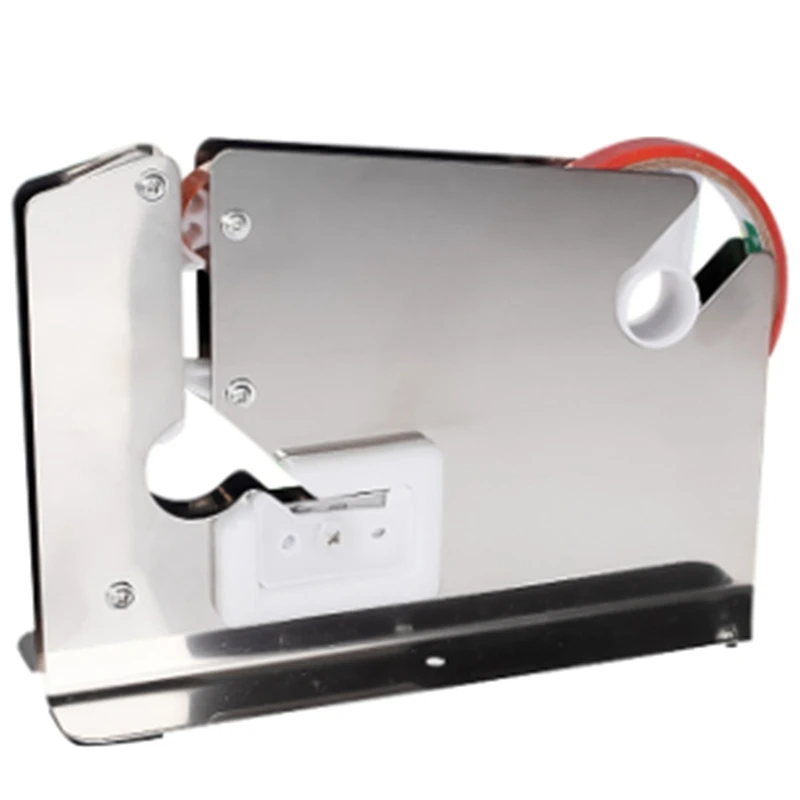 A84E-Stainless Steel Supermarket Bag Sealing Machine Food Packaging Fruit Shop Packer Portable Tape Cutter Dispenser
