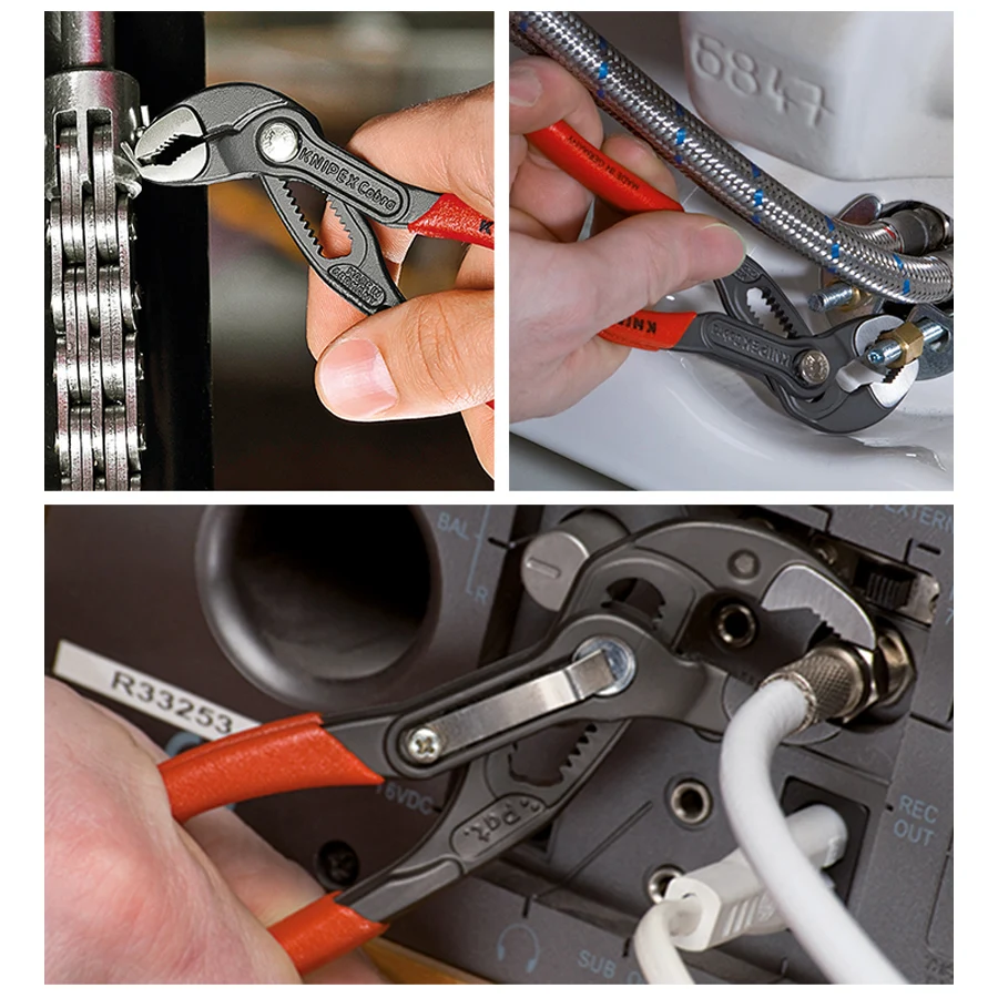 KNIPEX TOOL High-Tech Cobra Water Pump Pliers 5-Inch Adjustment Blend Ergonomic Plier 87 01 125|87 01 150|87 01 180|87 01 250