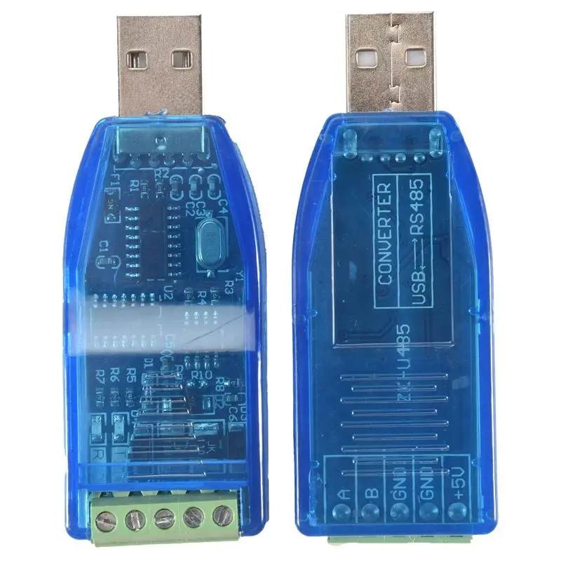 Classic-2Pcs USB To RS485 Converter Isolate Module Upgrade Industrial TVS ESD Protection CH340E Standard RS-485 Connector Board