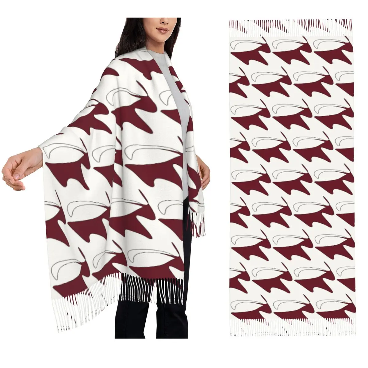 

Горный шарф с кисточками, женские мягкие теплые шали и накидки, большая осенне-зимняя шаль