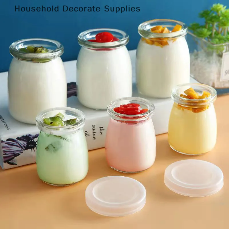 New Pudding Jars High Temperature Resistant Glass Bottle Yogurt Container Glass Wishing Bottle Different-sized Storage Cup​s